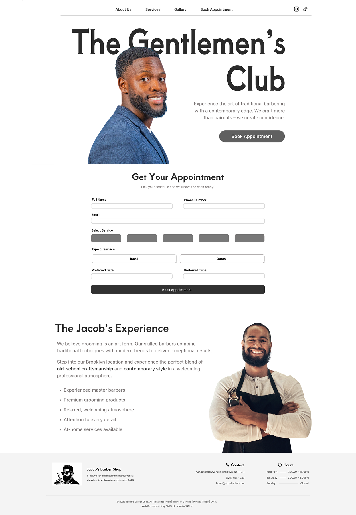 Barber Shop Website – OKRA™ Package website preview