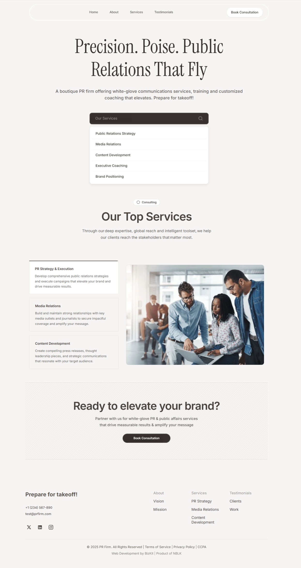 Boutique PR Firm – OKRA™ Website website preview